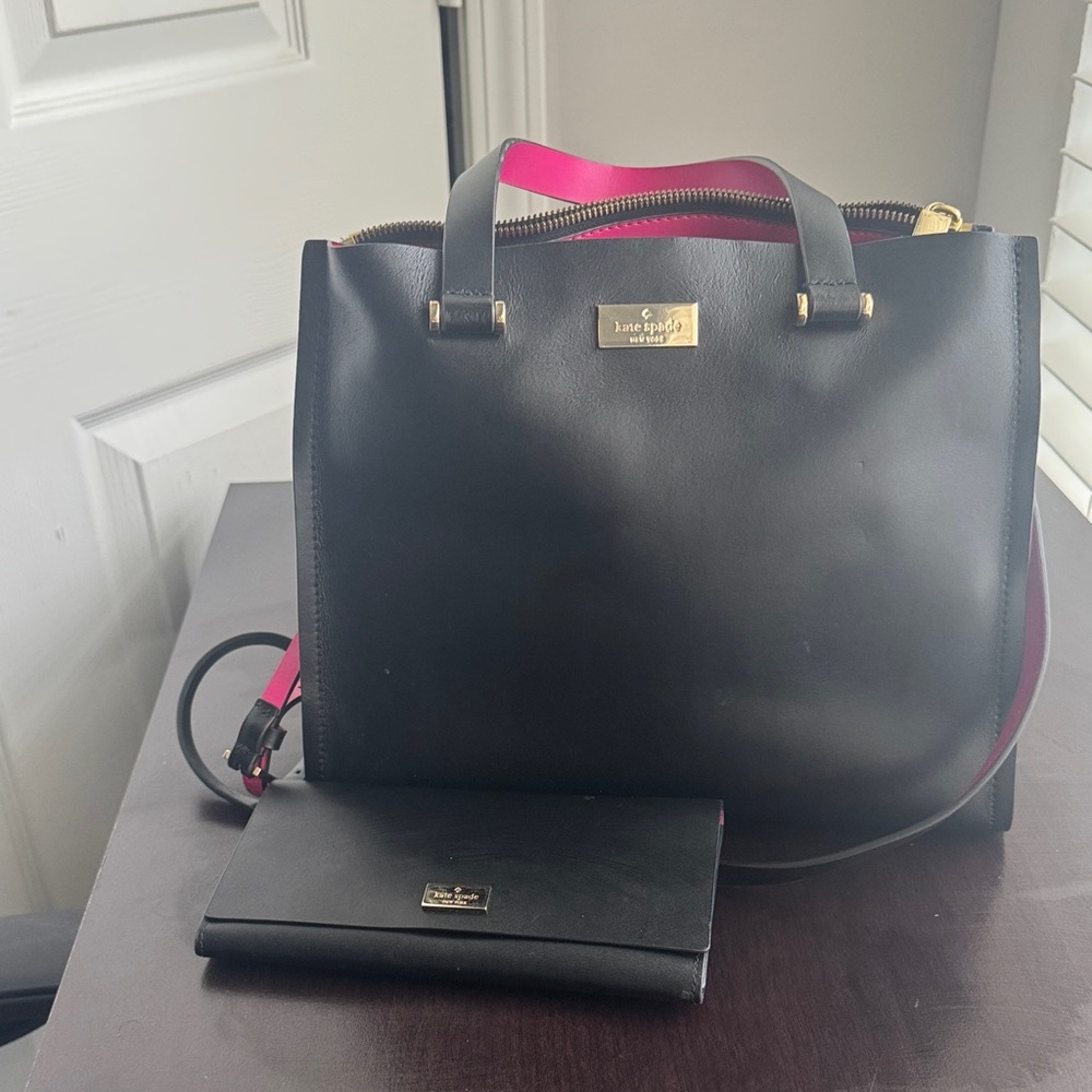 Kate Spade Black and Pink Shoulder Bag